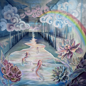 “The Rainbow Bridge” – 40×40″ Oil Painting with Megan Walker